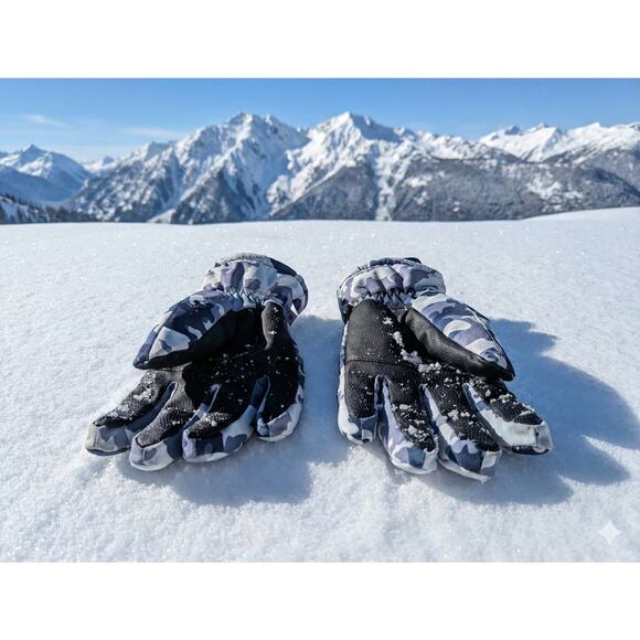 3M Thinsulate Winter Ski Gloves Blue Camo – Warm Insulated Snow Gear Size Medium - Picture 3 of 6